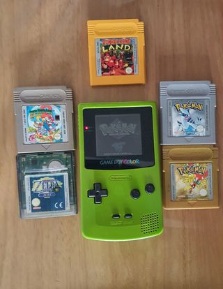 Consola Game Boy Color Verde con 6 juegos