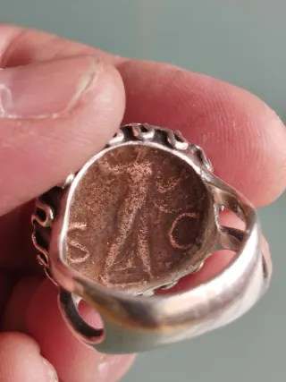 Anillo Plata de ley con Moneda Romana