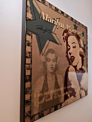 Cuadro Marilyn Monroe Madera Dorado