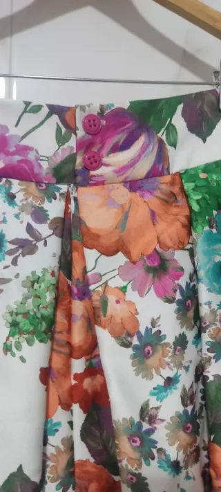 Falda larga estampada floral