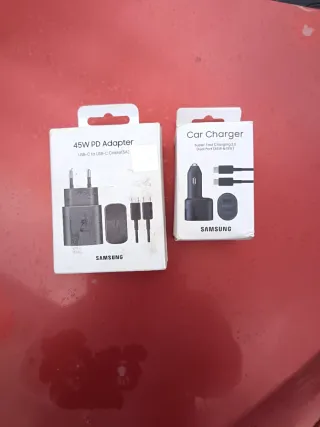 Lote 2 Cargadores Samsung 45W y Coche Carga Rápida