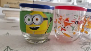 Vasos Nutella con tapa decorados