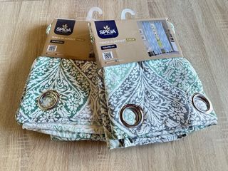 2 Tende Tessuto Blackout 140x280 Foglie Verde