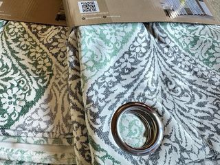 2 Tende Tessuto Blackout 140x280 Foglie Verde