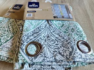 2 Tende Tessuto Blackout 140x280 Foglie Verde