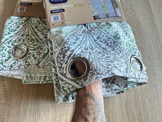 2 Tende Tessuto Blackout 140x280 Foglie Verde