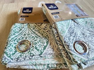 2 Tende Tessuto Blackout 140x280 Foglie Verde