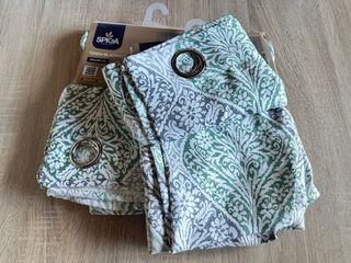 2 Tende Tessuto Blackout 140x280 Foglie Verde