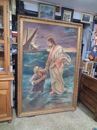 Antiguo cuadro religioso gran tamaño