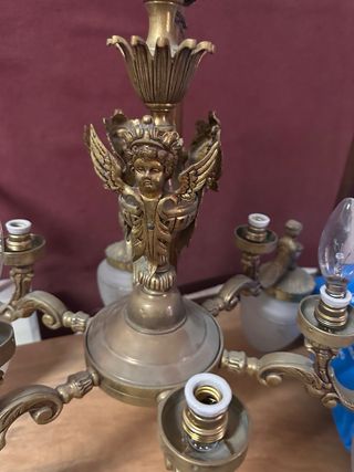 Lámpara de Techo Vintage Bronce y Cristal