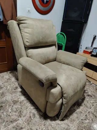 Sillón relax tela beige