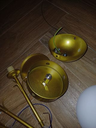 Lampadario moderno vetro e metallo oro