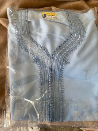 Jabador Fez Hecho a Mano Azul Plateado