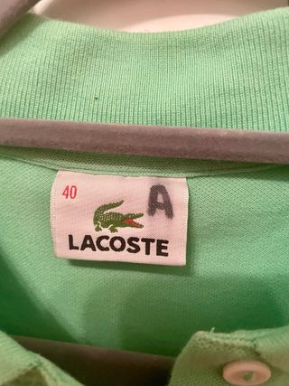 Polo clásico LACOSTE original verde chica Talla S