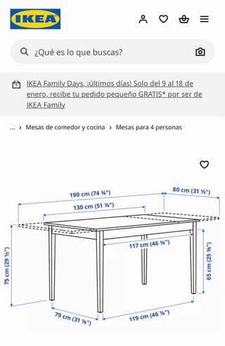 Mesa extensible EKEDALEN blanca + 6 sillas