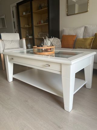 Mesa de centro madera maciza lacada 1,20m