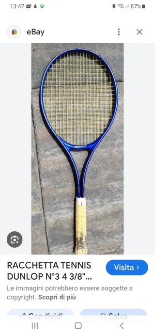 Racchetta da tennis vintage Dunlop