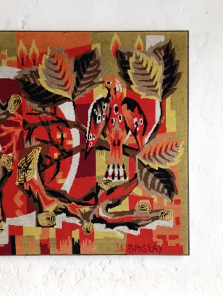 Tapiz mural de J.C. Bissery - Vintage 60s