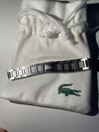 Pulsera Lacoste Plateada con Bolsa