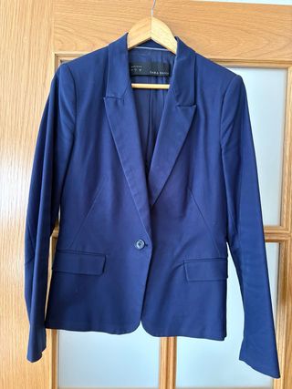 Americana Zara Mujer Azul Marino Talla L