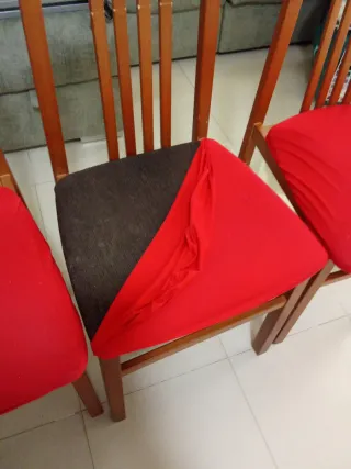 4 Sillas de Comedor Madera Rojo