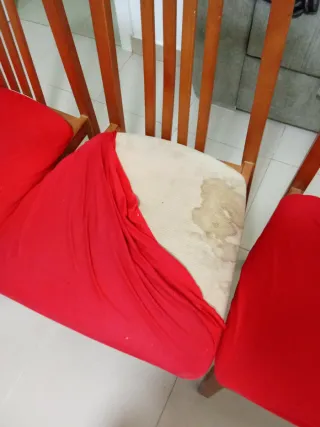 4 Sillas de Comedor Madera Rojo