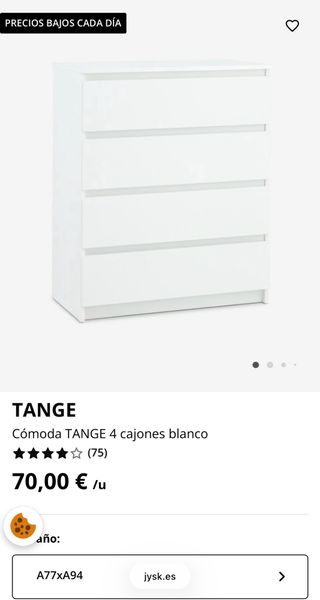 Cómoda Jysk con 4 cajones