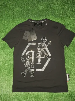 T-shirt Philipp Plein nera con strass
