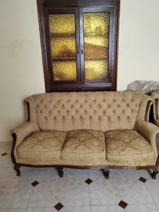 Sofá antiguo de 3 plazas y 2 sillones