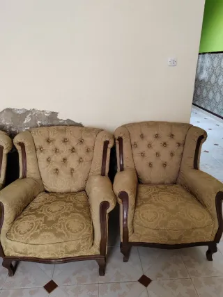Sofá antiguo de 3 plazas y 2 sillones