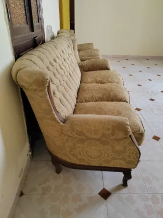 Sofá antiguo de 3 plazas y 2 sillones
