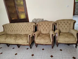 Sofá antiguo de 3 plazas y 2 sillones