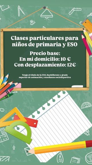 Clases de particulares de primaria y ESO