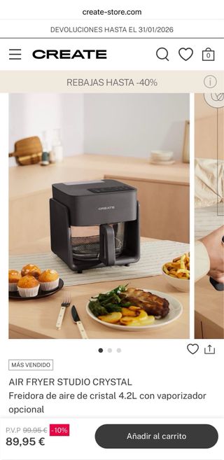 Freidora Aire Create 4.2L Cristal Vapor