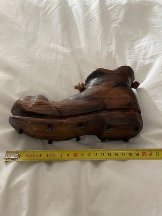 Cenicero madera tallada antiguo