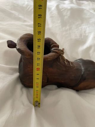 Cenicero madera tallada antiguo