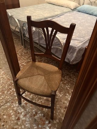 Sillas de enea madera 2 sillas originales