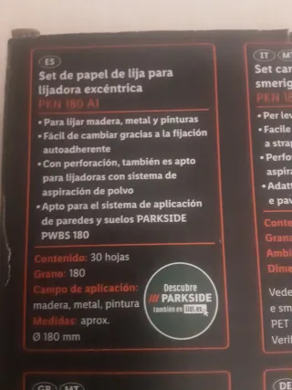 Lijas para lijadora excéntrica Parkside