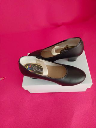 Zapatos de baile flamenco piel negro hay tallas