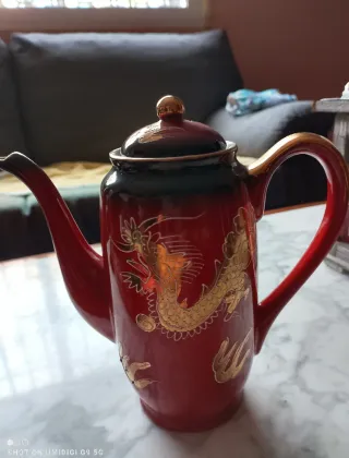 Juego de café porcelana china dragón