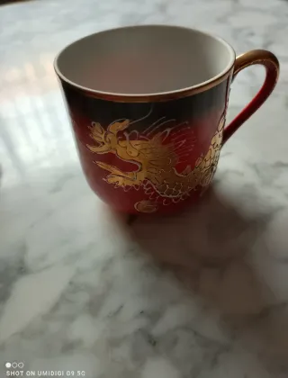 Juego de café porcelana china dragón