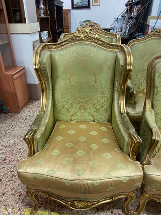 Pareja Sillones Butacas Doradas