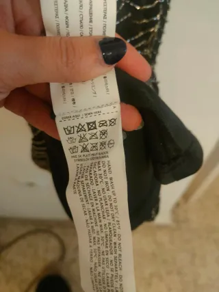 Vestido Mango negro pedrería talla S