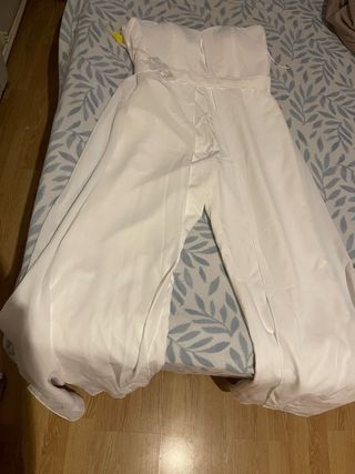 Mono de novia gasa plisada chal extraible NUEVO