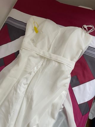 Mono de novia gasa plisada chal extraible NUEVO