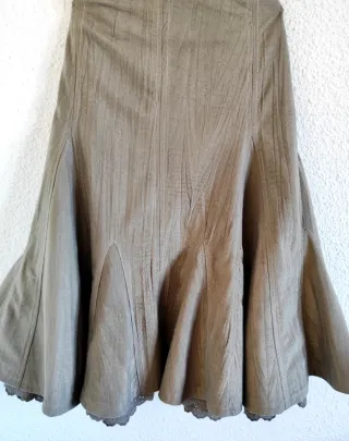 Conjunto Top y Falda verde- gris