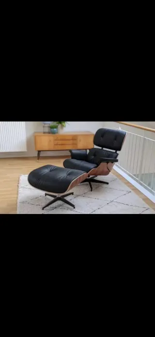 Sillón Lounge Chair Eames Negro/Marrón