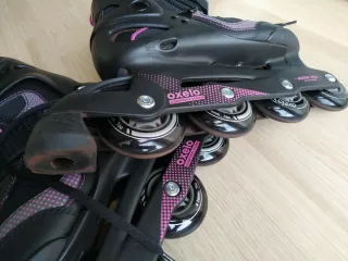 Patines en línea Oxelo negros y rosas