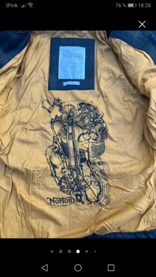 Chaqueta Piel Negra Norton sin rozes Talla XS.