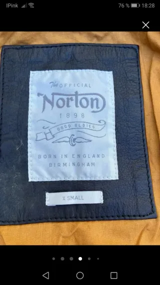 Chaqueta Piel Negra Norton sin rozes Talla XS.